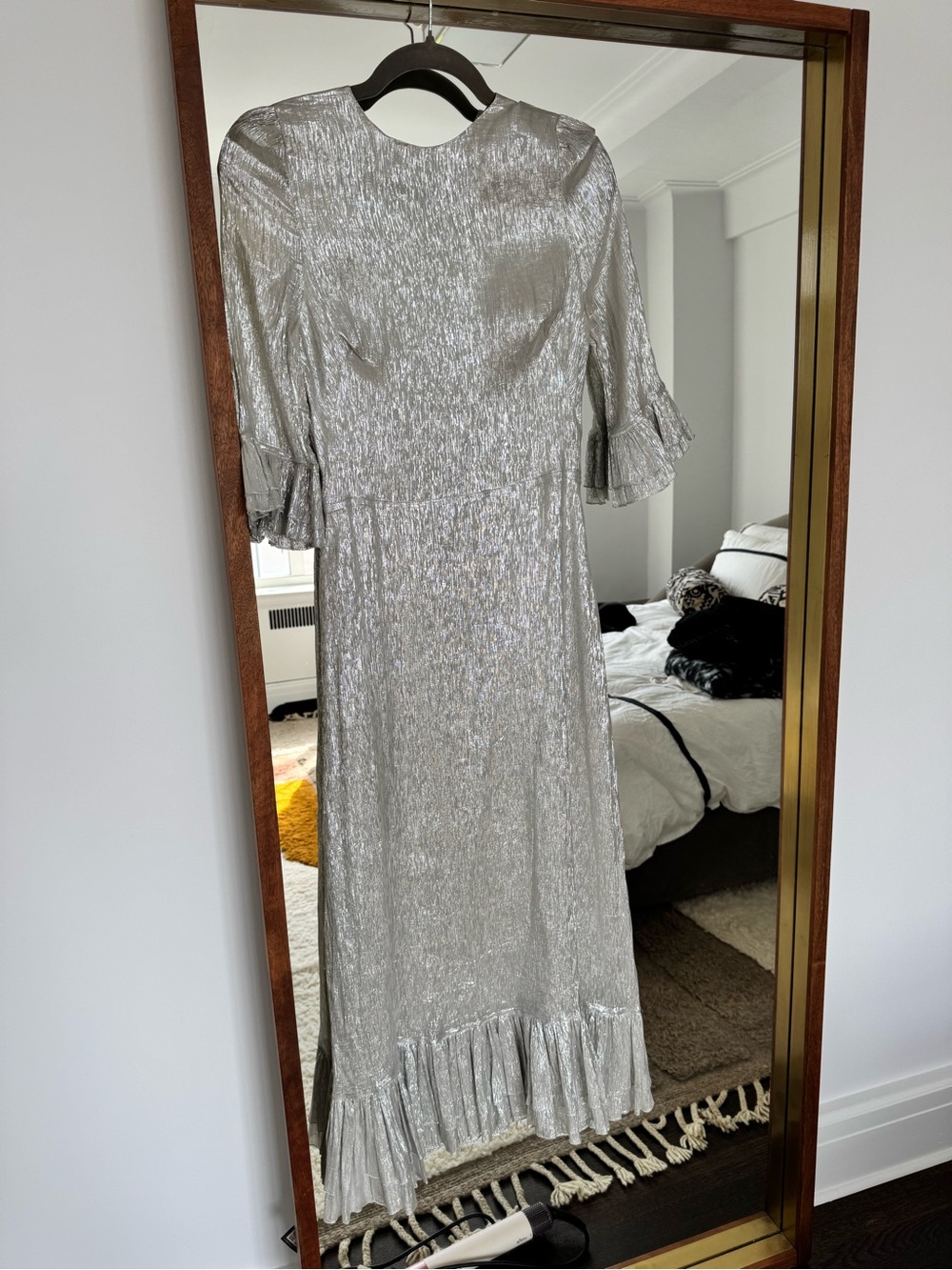 The Vampire’s Wife Falconetti silver midi dress US4